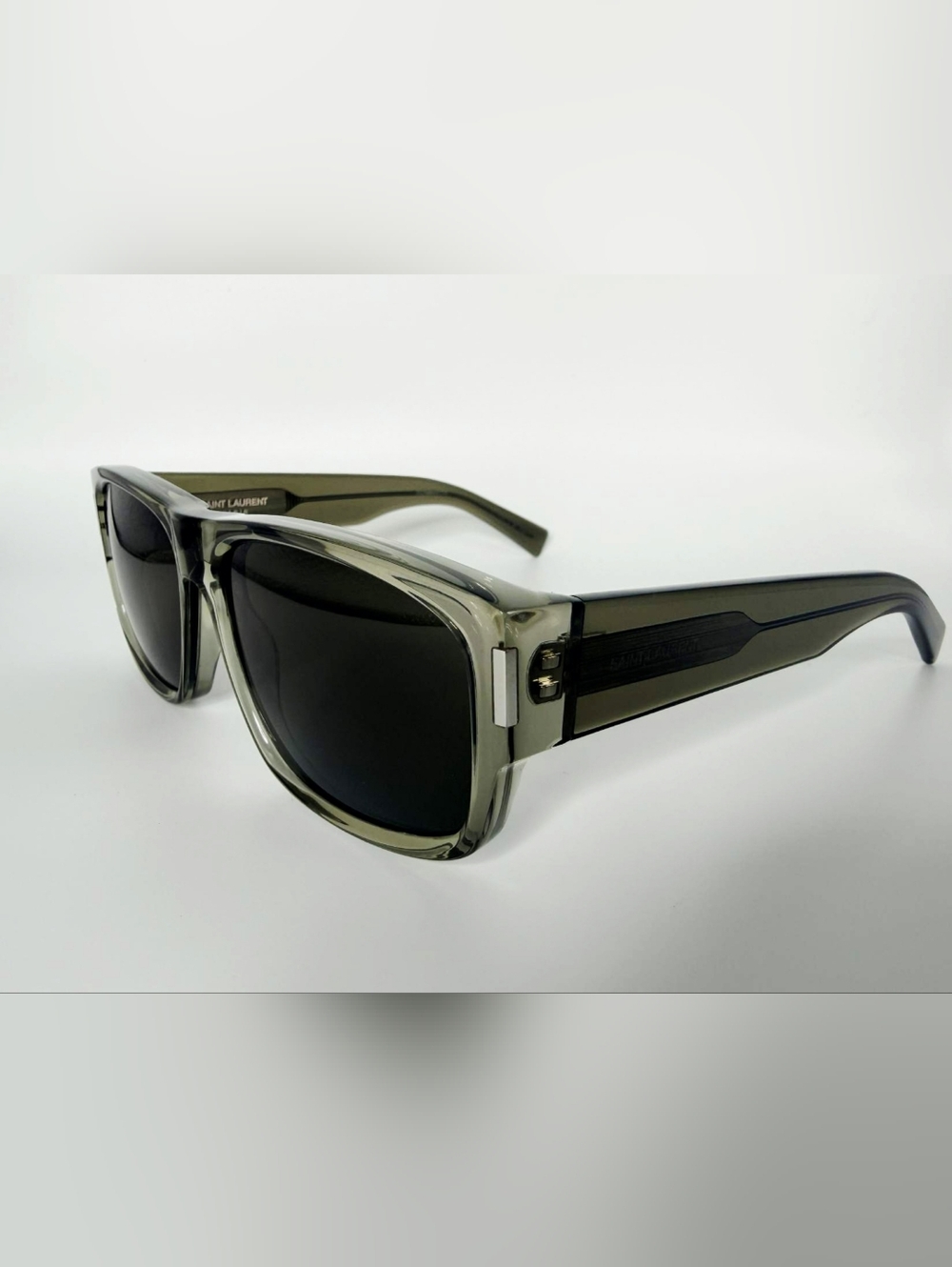 😎 AUTHENTIC Saint Laurent SL 689 Square Sunglasses – Transparent Grey - Picture 3 of 5